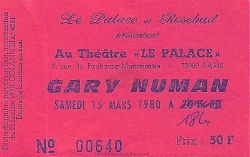 Paris Theatre Le Palace 1980